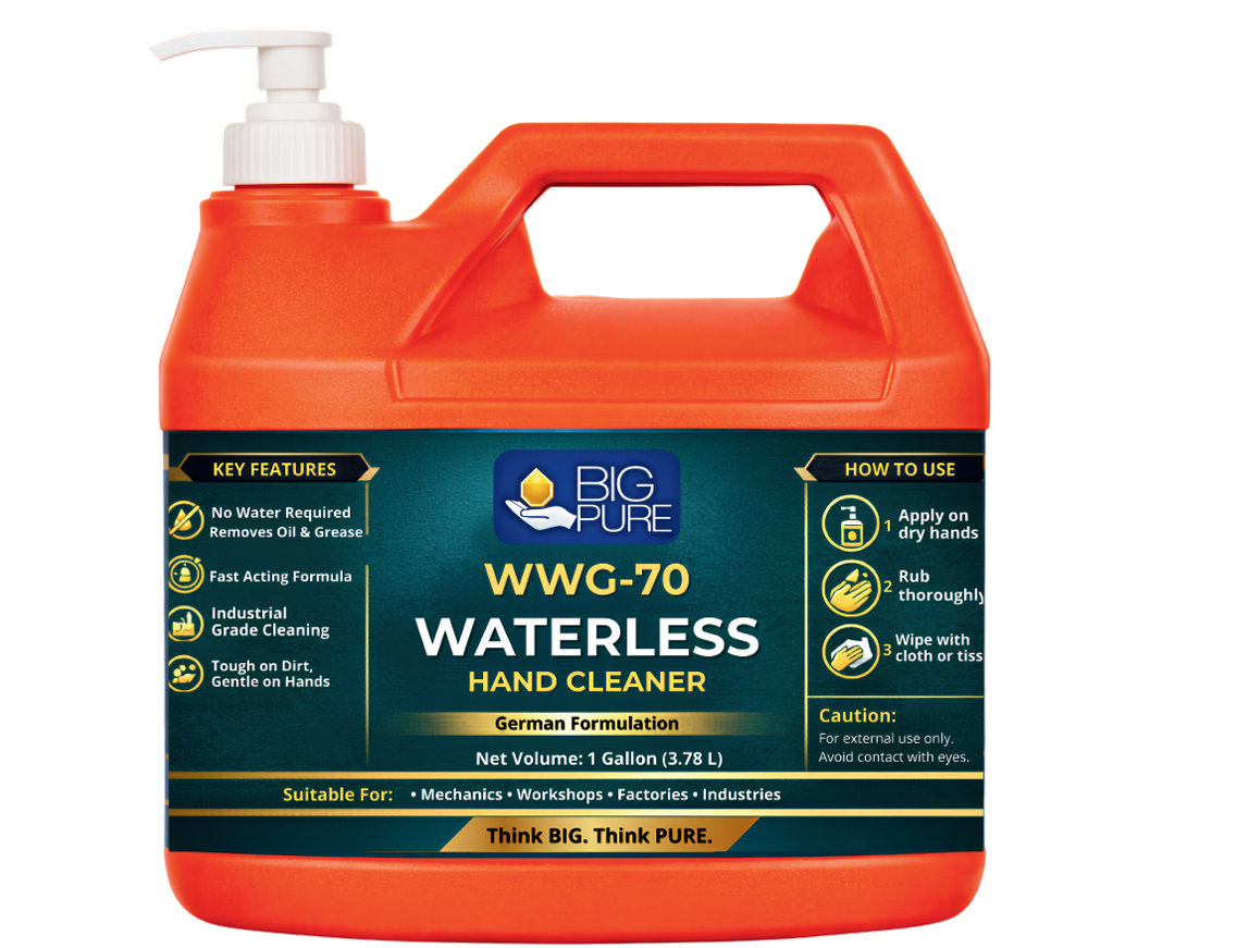 BIG PURE WWG-70 Waterless Hand Cleaner, 1 gallon pump bottle